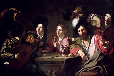 Meeting of Drinkers by Bartolomeo Manfredi